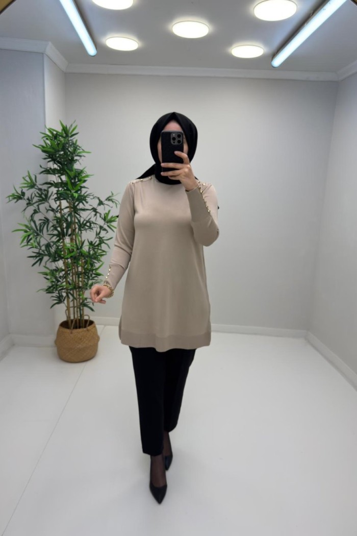 Neva Merserize Tunik Taş Rengi