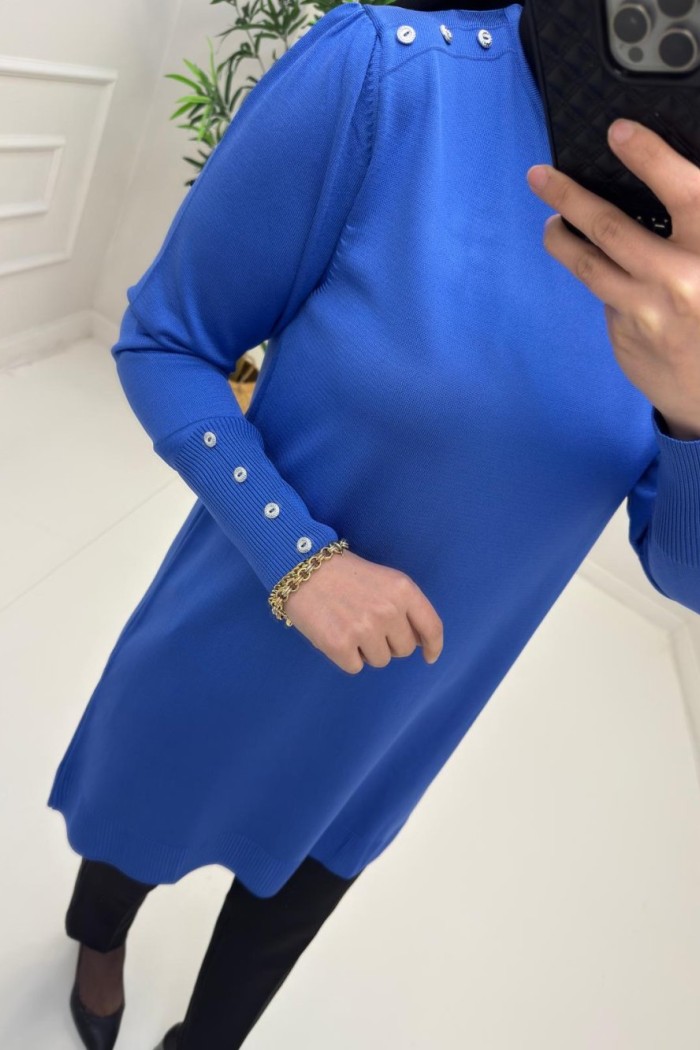 Neva Merserize Tunik Saks Mavisi