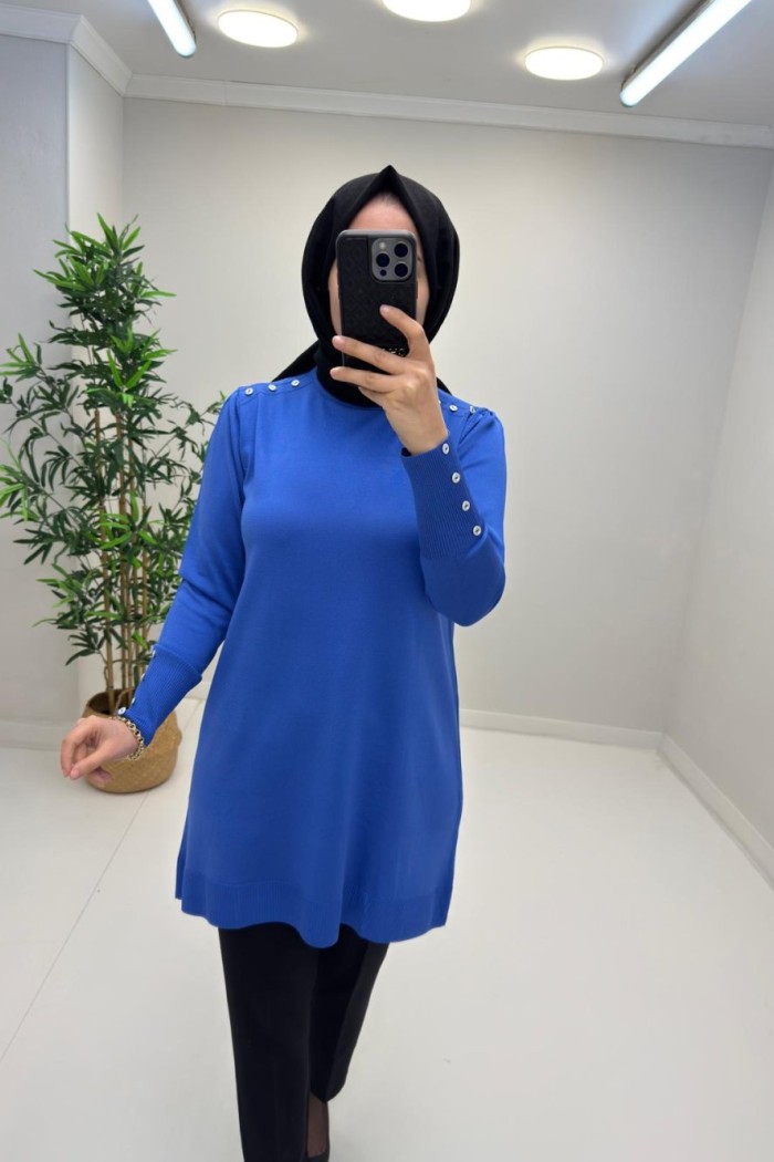 Neva Merserize Tunik Saks Mavisi