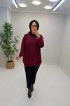 Simli Merserize Tunik Bordo