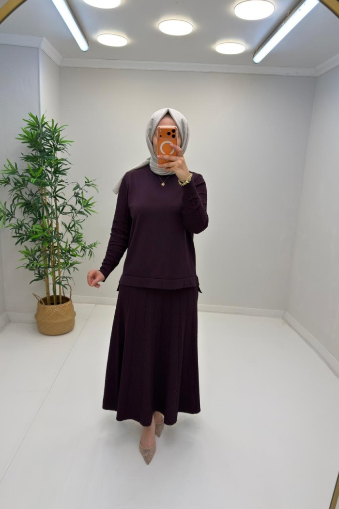 Naz Merserize Etekli Takım  Mürdüm