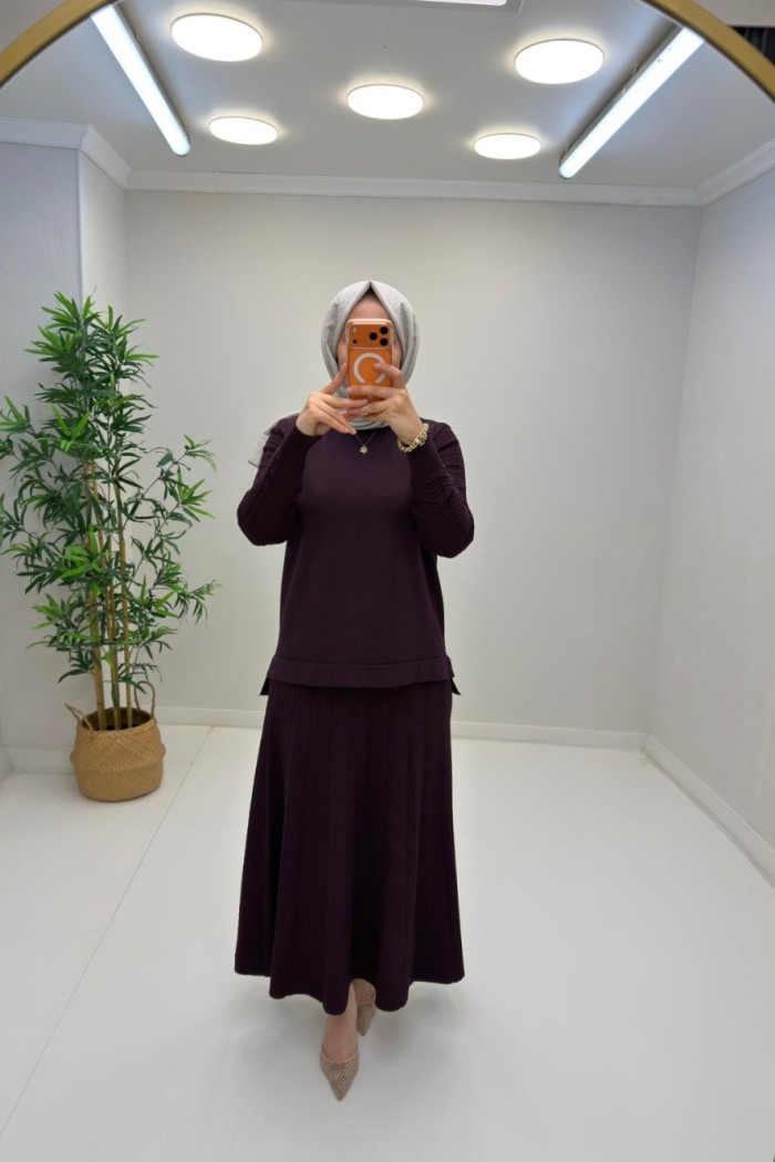 Naz Merserize Etekli Takım  Mürdüm