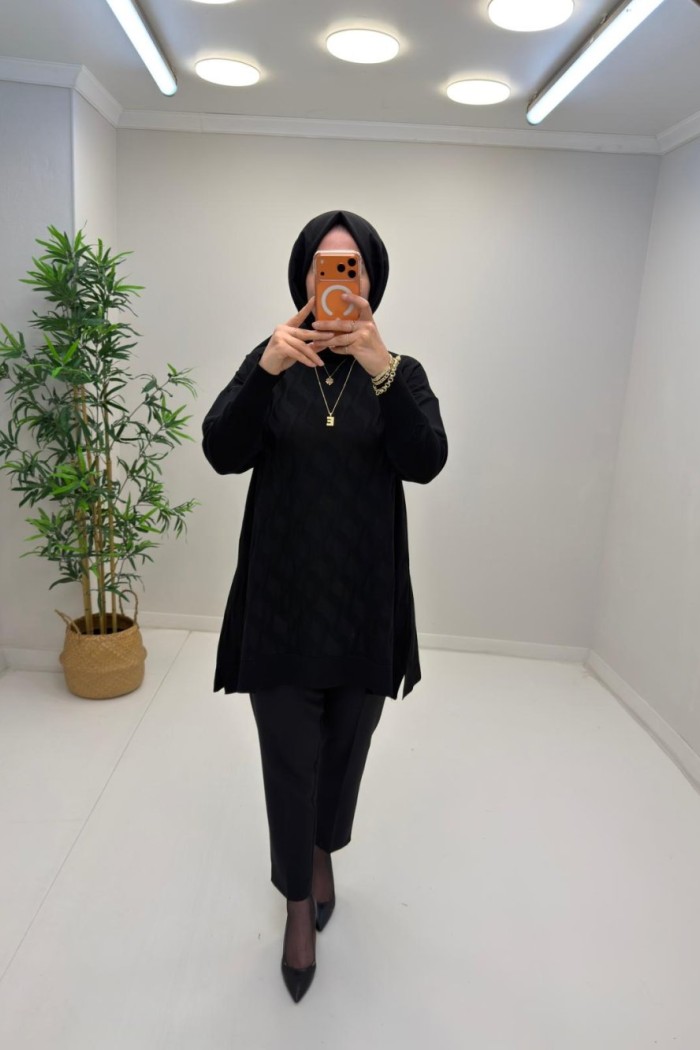 Yonca Merserize Tunik Siyah
