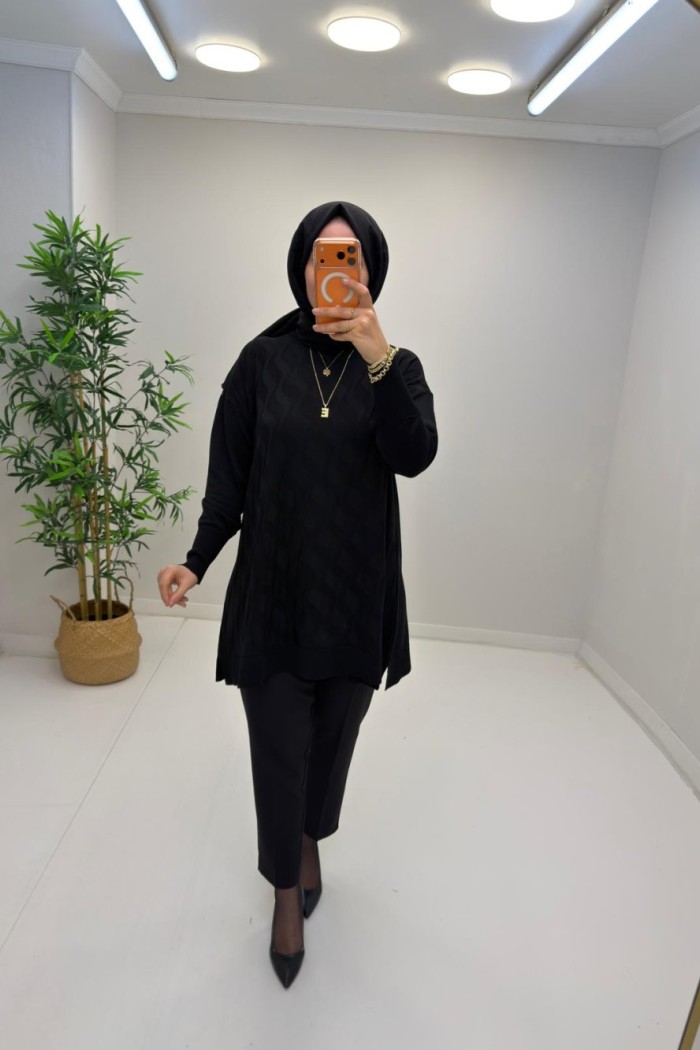 Yonca Merserize Tunik Siyah