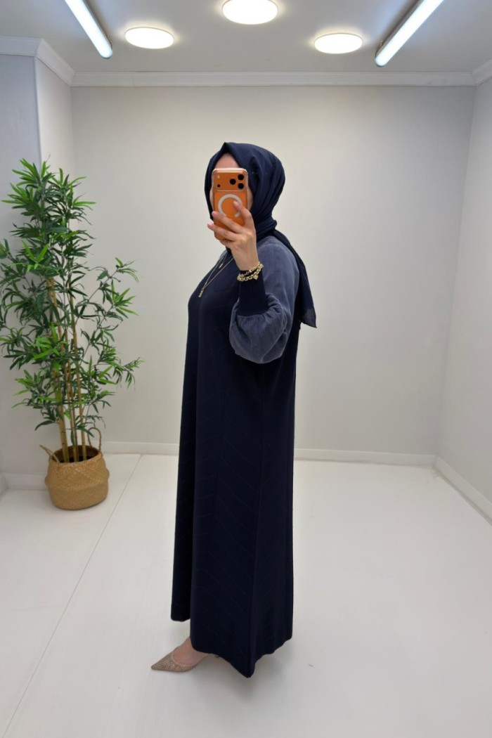 Sahra Cupra Elbise Lacivert