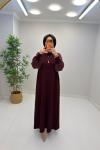 Sahra Cupra Elbise Bordo