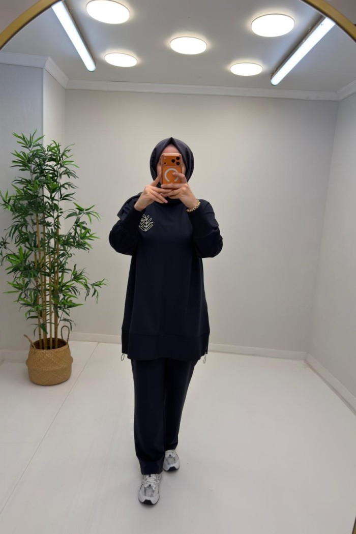 Yaprak Taşlı Takım Antrasit