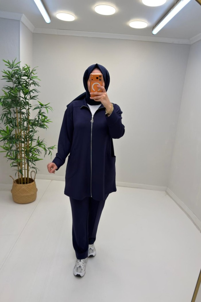 Vesna Pantolonlu Takım Lacivert