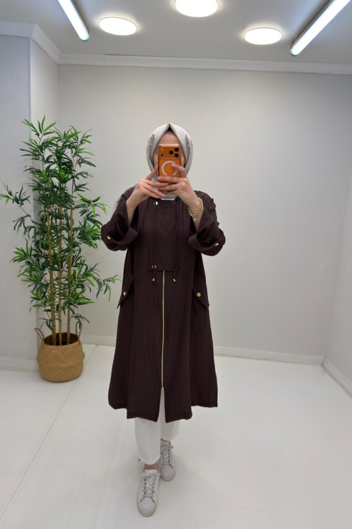 Pamira Çilek Keten Kap Kahverengi