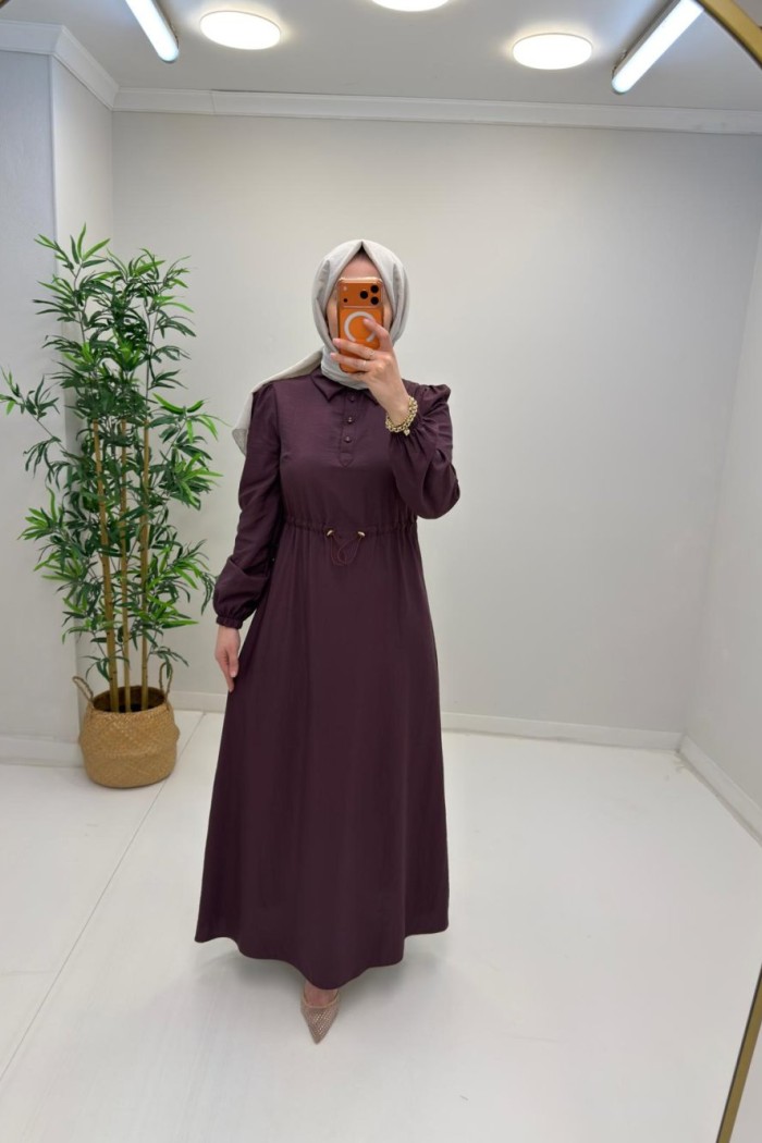 Lisa Yelekli Elbise Mürdüm
