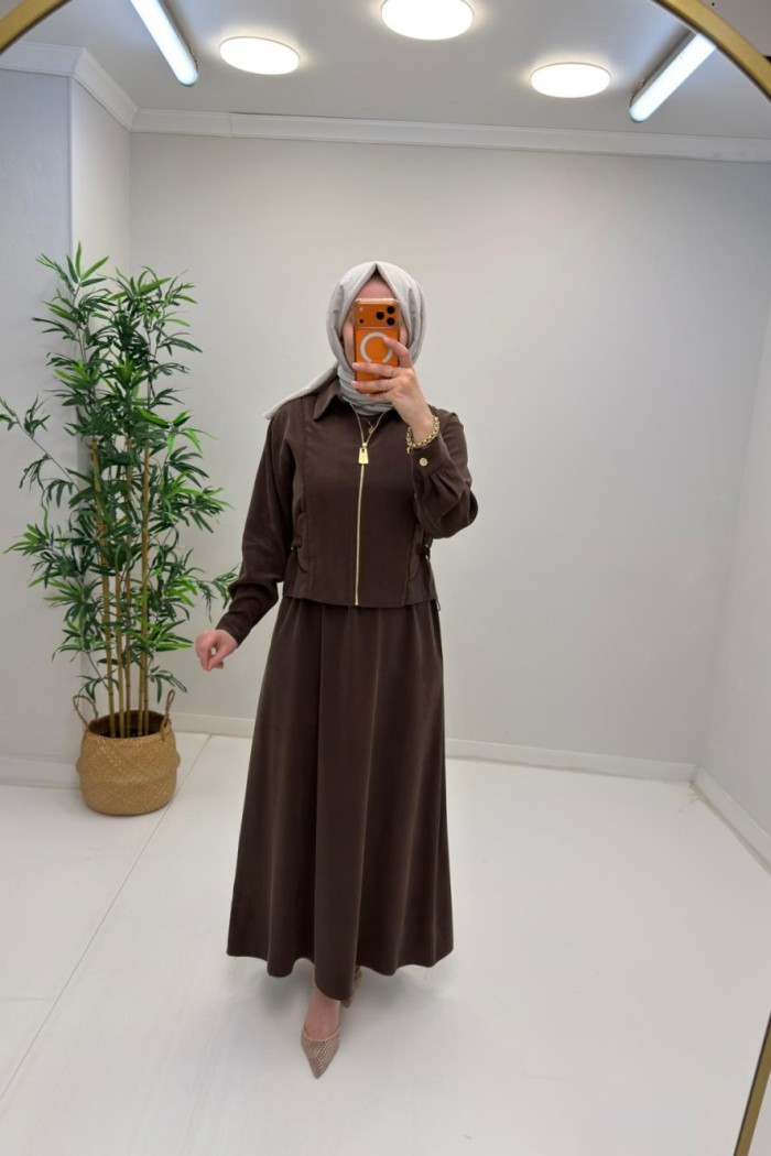 Nehir Elbise Kahverengi