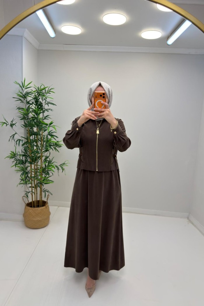 Nehir Elbise Kahverengi