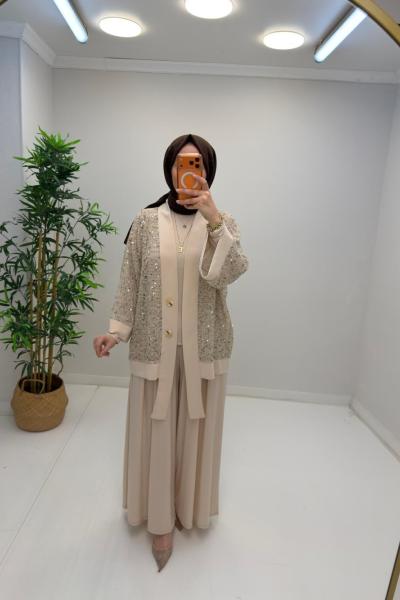 Liva Üçlü Takım Krem