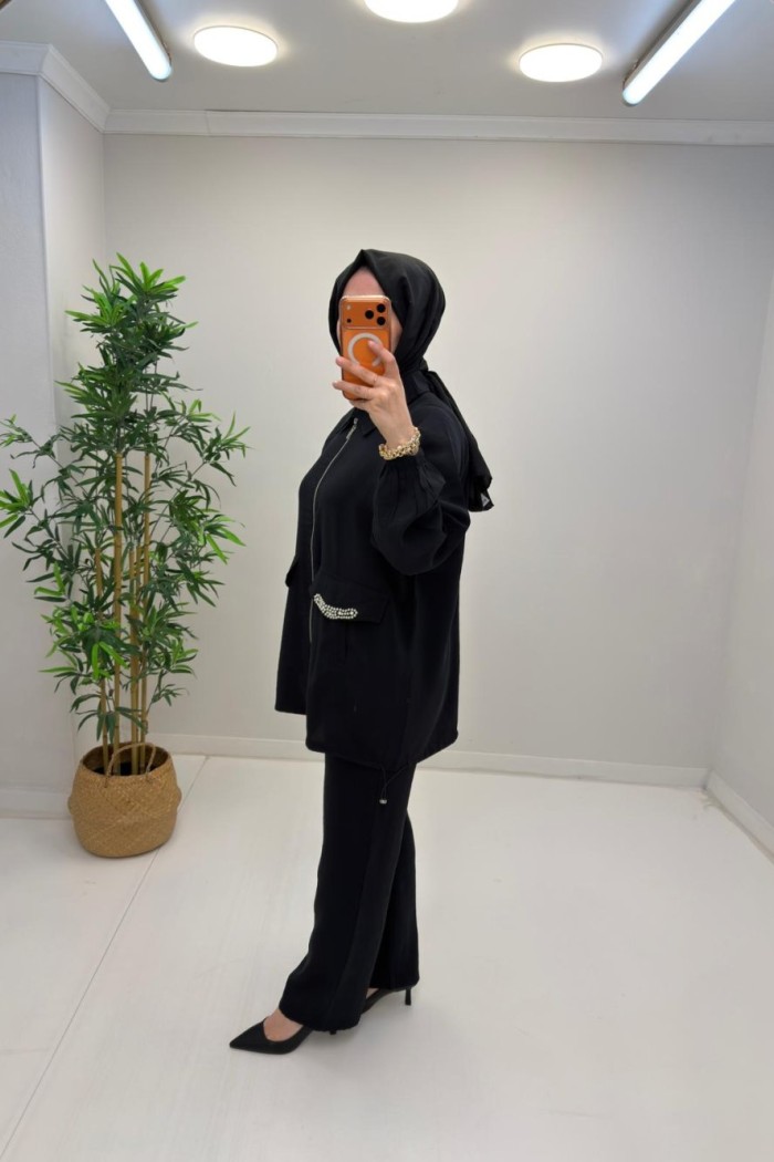 Selin Taşlı Takım Siyah