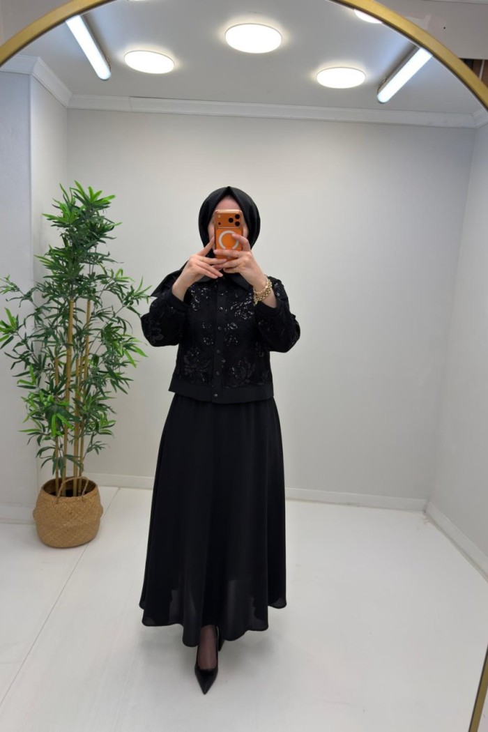 Ahu Etekli Takım Siyah