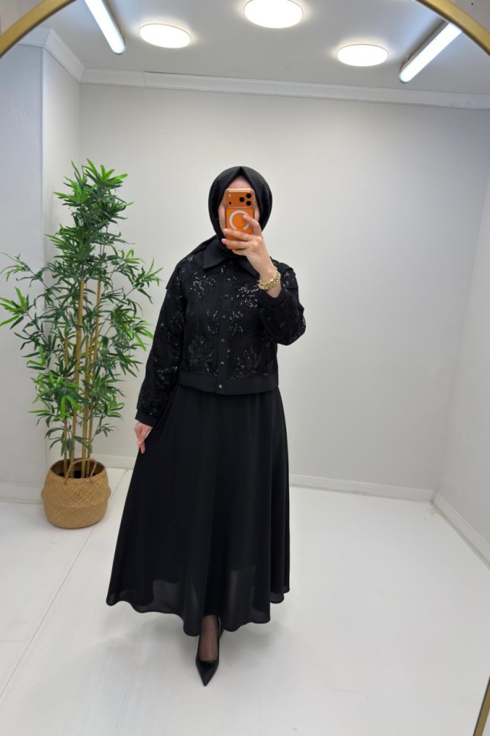 Ahu Etekli Takım Siyah