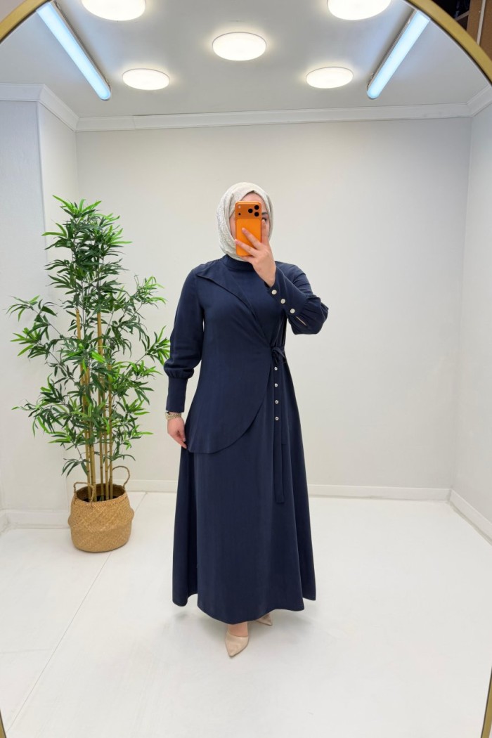 Eliz Tensel Elbise Lacivert