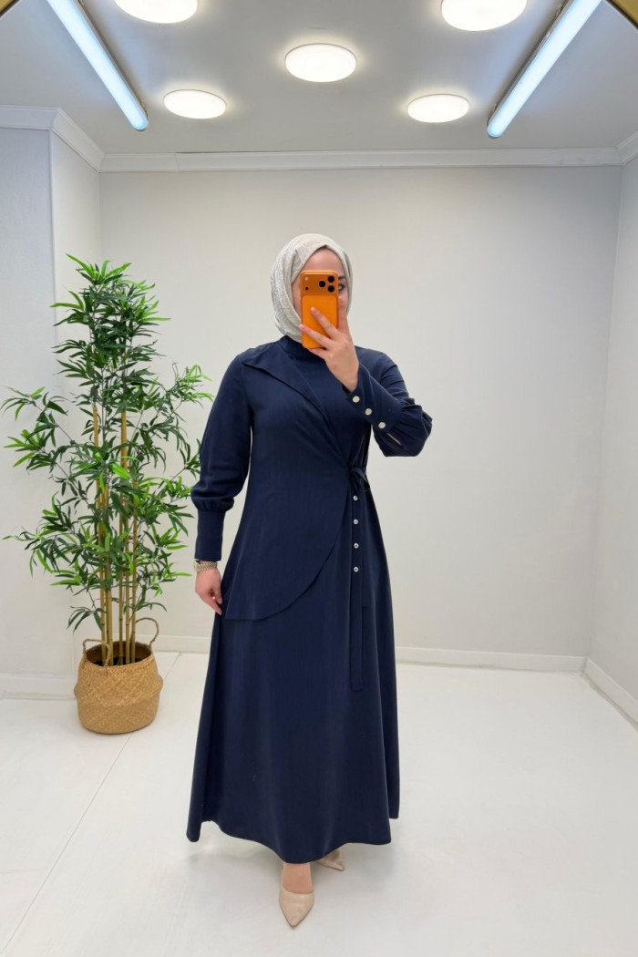 Eliz Tensel Elbise Lacivert