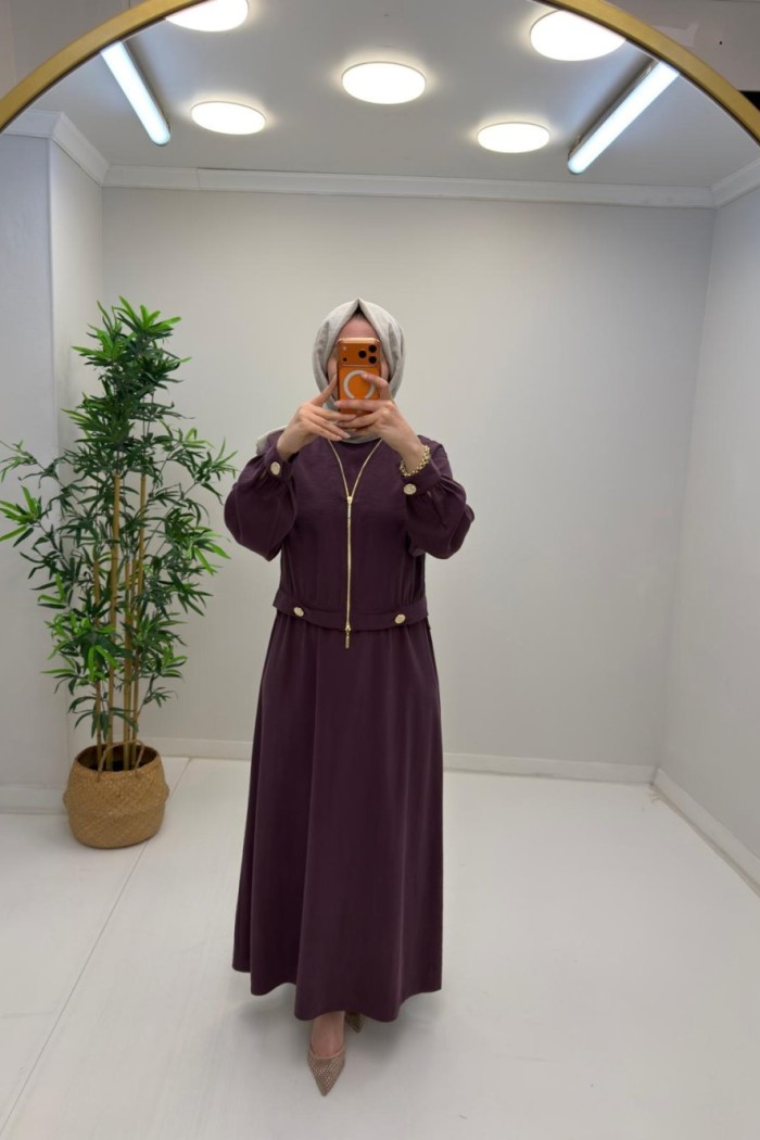 Nova Tensel Elbise Mürdüm