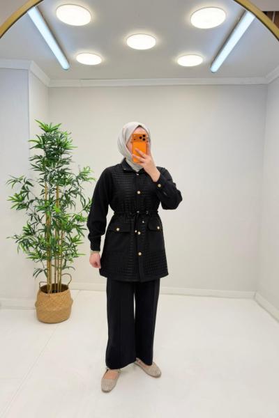 Venedik  Tensel File Detay Takım Siyah