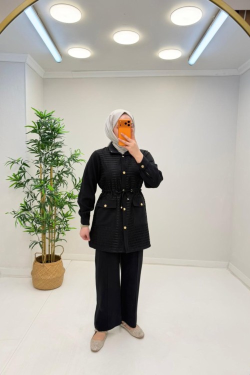 Venedik  Tensel File Detay Takım Siyah