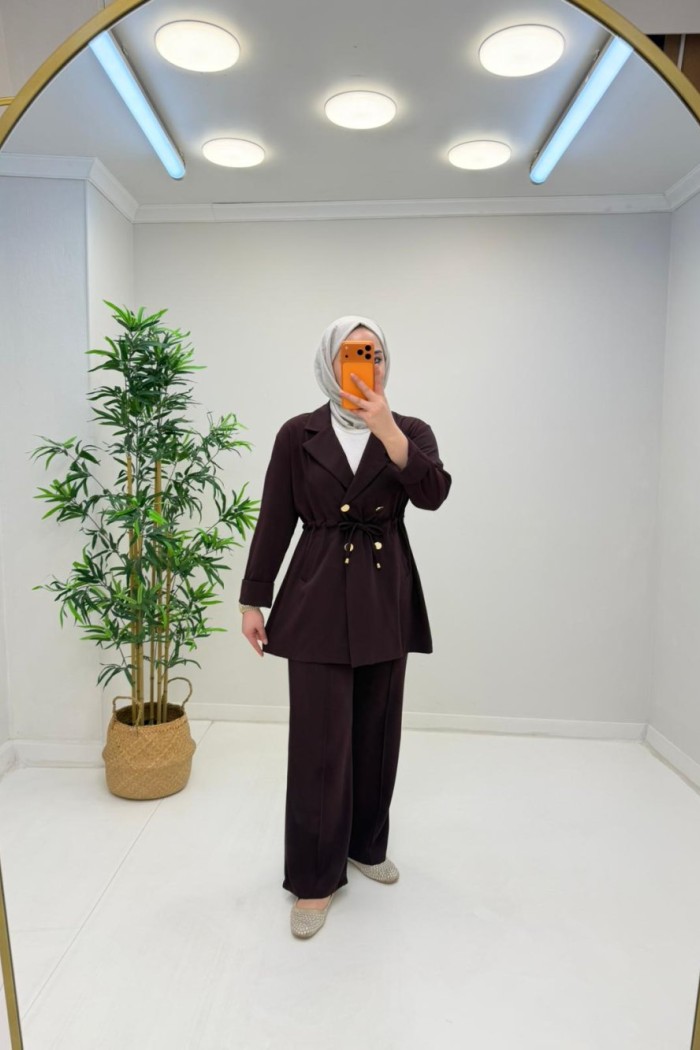 Parla Ceketli Takım  Kahverengi