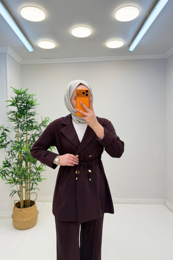 Parla Ceketli Takım  Mürdüm