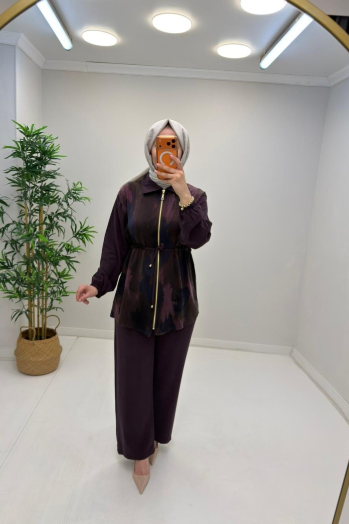Elena İpek Cupra Detaylı Takım Mürdüm