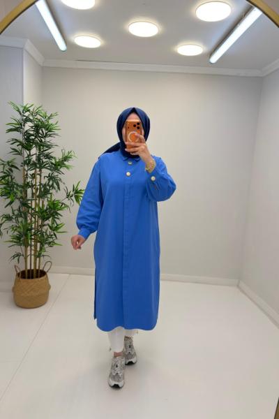 LOTUS %100 PAMUK COTTON GÖMLEK Mavi