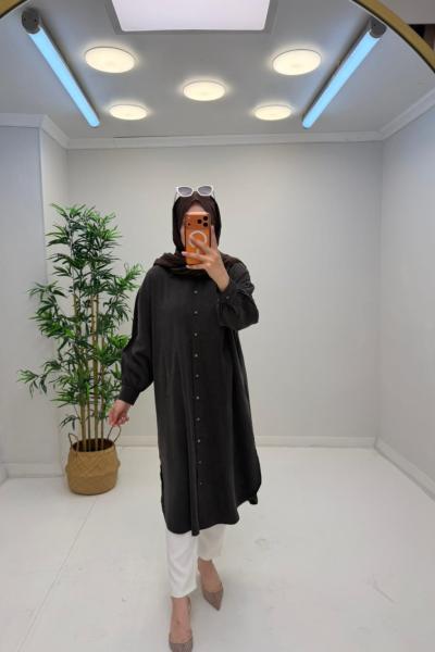 Rosa Tensel Gömlek Kahverengi
