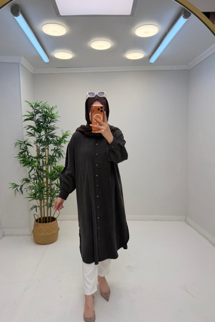 Rosa Tensel Gömlek Kahverengi