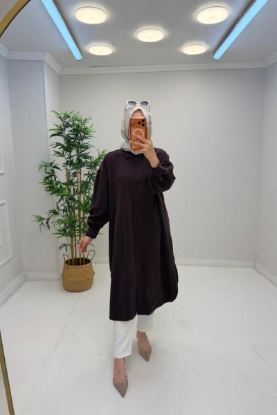Rosa Tensel Gömlek Mürdüm