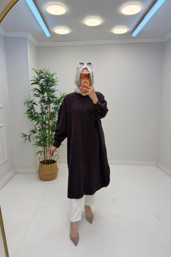 Rosa Tensel Gömlek Mürdüm