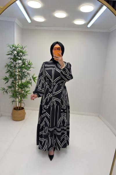 Merwish Nora Elbise Siyah