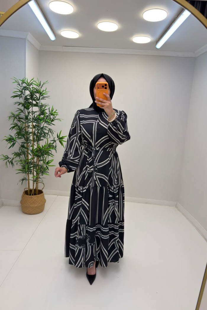 Merwish Nora Elbise Siyah