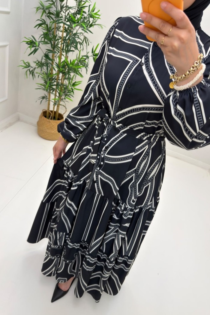 Merwish Nora Elbise Siyah