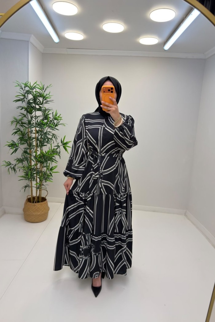 Merwish Nora Elbise Siyah