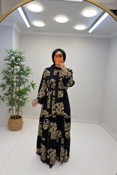 Merwish Sahra Elbise Siyah