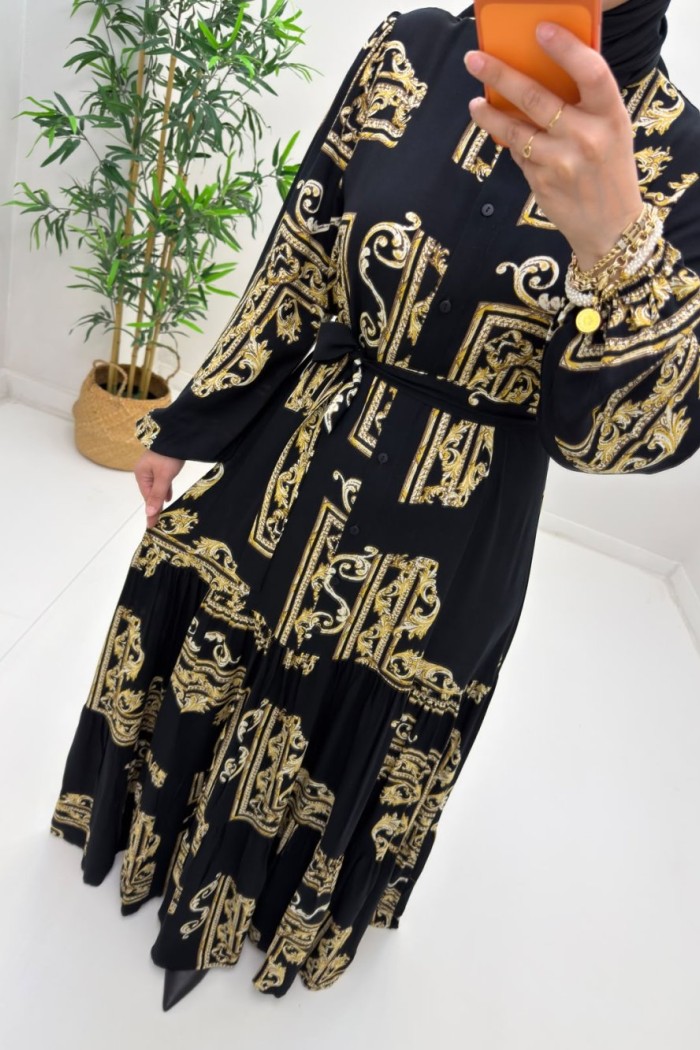 Merwish Sahra Elbise Siyah