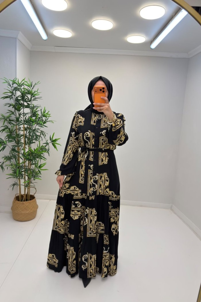 Merwish Sahra Elbise Siyah
