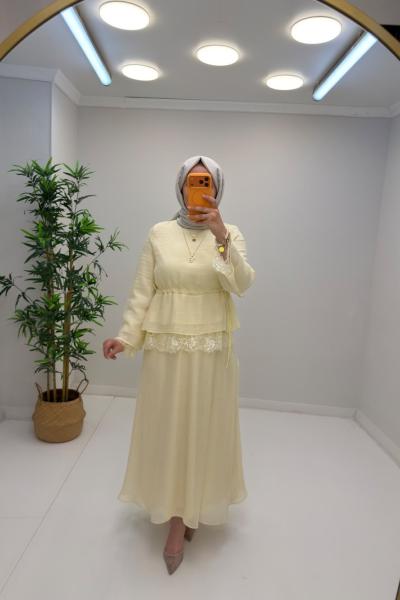 Puane Leydi Etekli Takım Sarı