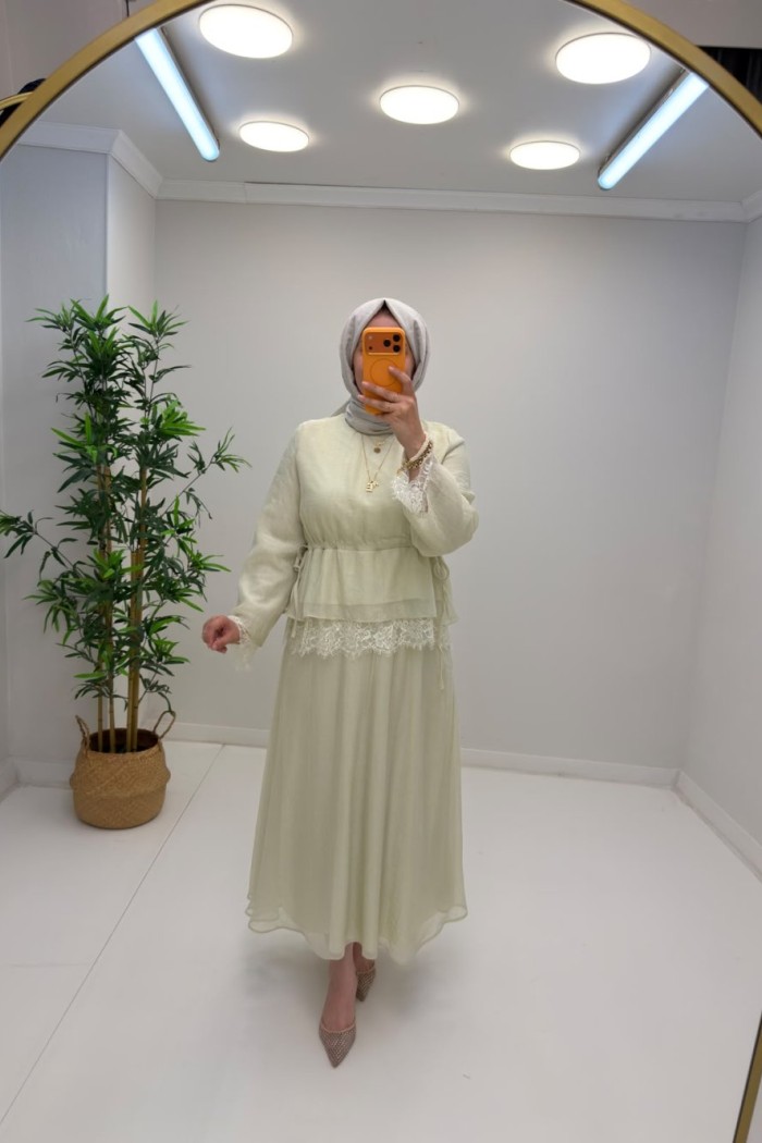 Puane Leydi Etekli Takım Yeşil