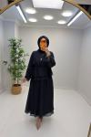 Puane Leydi Etekli Takım Lacivert