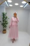 Puane Leydi Etekli Takım Pembe