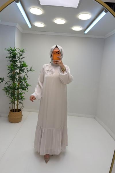 Safir Janjan Elbise Bej
