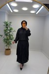 Henna Saten Etekli Takım Siyah