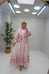 Aşhilda Desenli Elbise Pembe