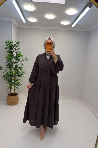 Fulya Mango Elbise Kahverengi
