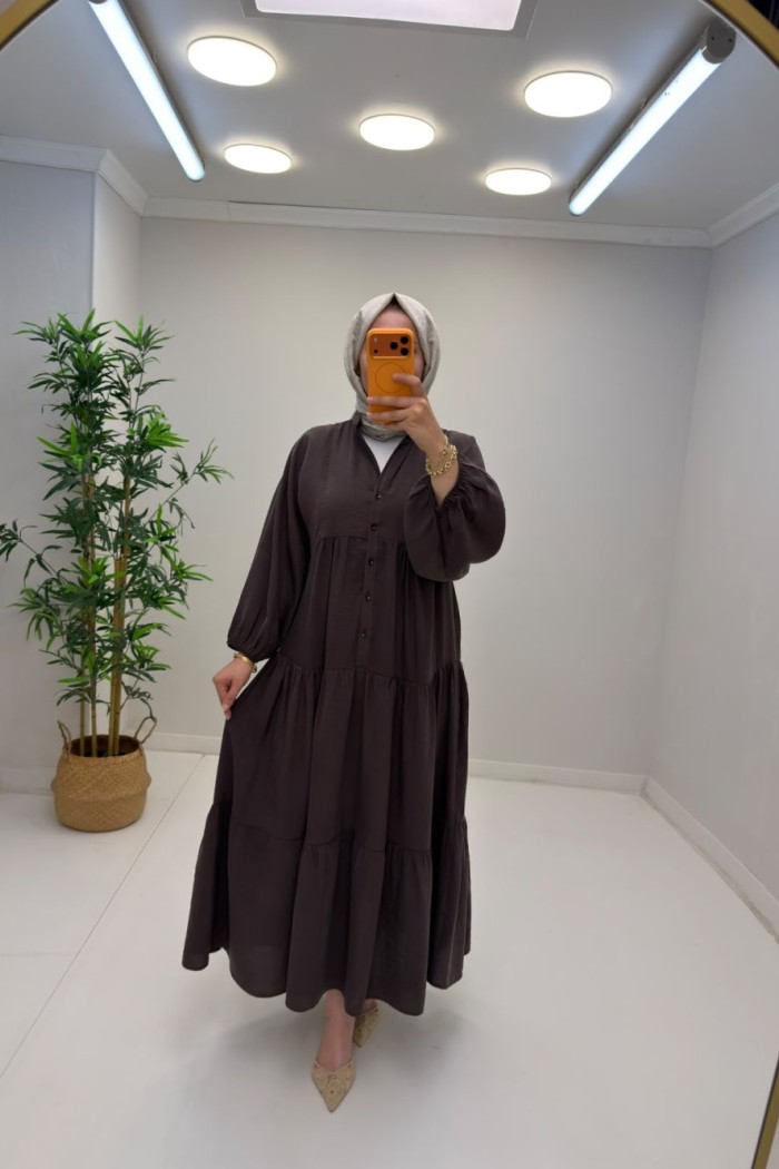 Fulya Mango Elbise Kahverengi