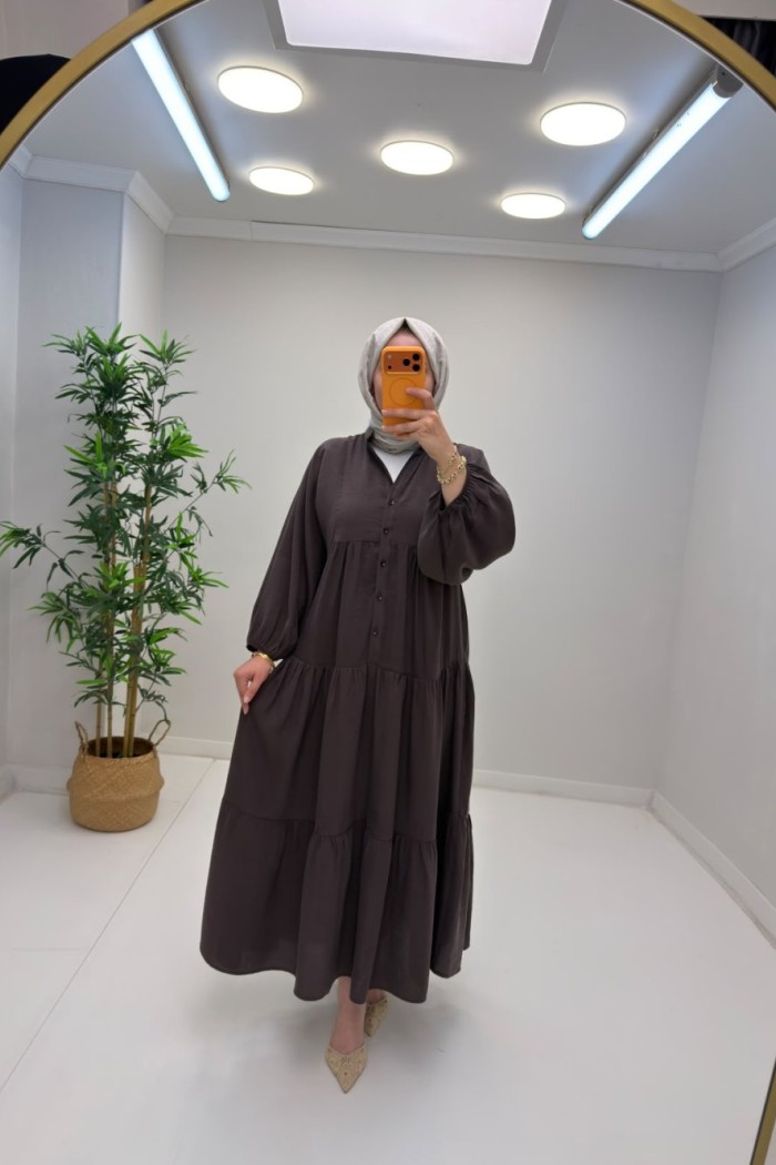 Fulya Mango Elbise Kahverengi